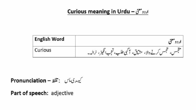 curious meaning in urdu