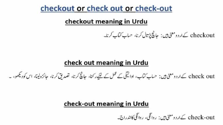 check out meaning in Urdu