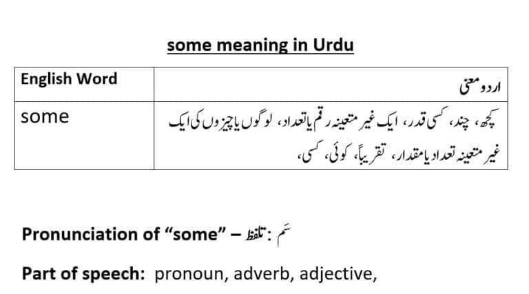 some meaning in Urdu