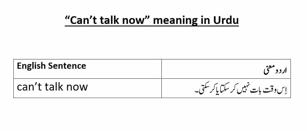 i talk less meaning in urdu