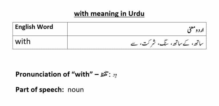 with meaning in Urdu