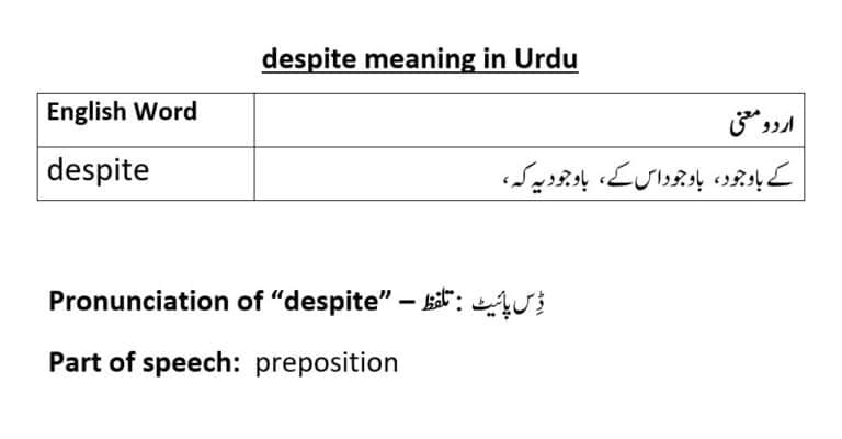despite meaning in Urdu
